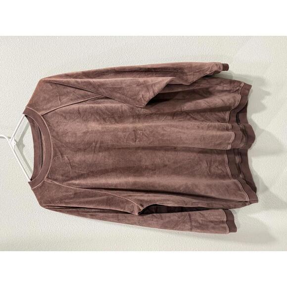 Aerie Brown Velour Pullover Sweatshirt, Small - Picture 2 of 7